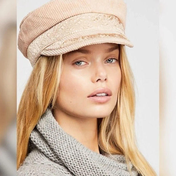 NWOT Free People Cord Insider Pink  Lieutenant Hat main image 8
